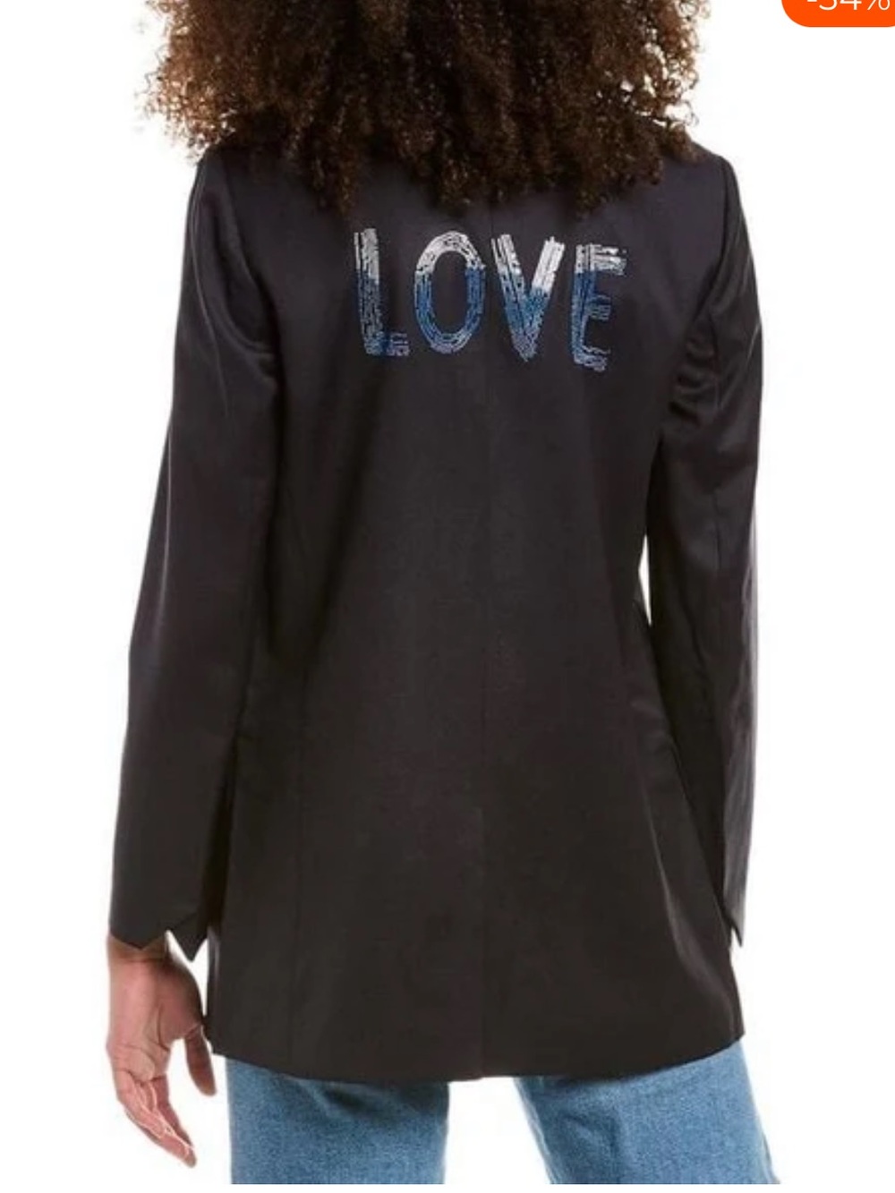 Zadig & Voltaire Vedy Love Strass Navy tailored blazer jacket NWT